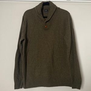 J CREW Wool Blend Collared Sweater- Olive Green L